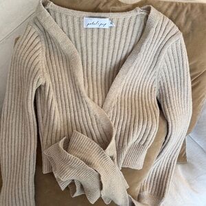 Petal + Pup Cropped Wrap Sweater